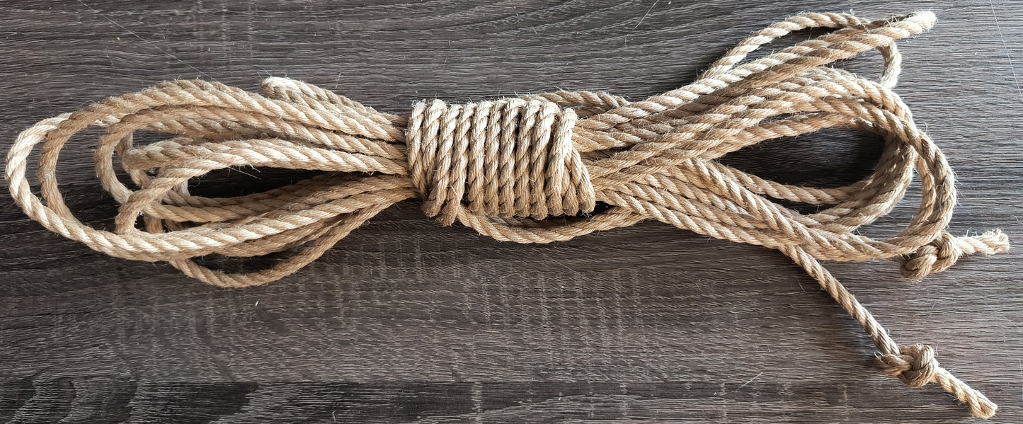 Premium Jute Bondage Rope - Knotted Ends