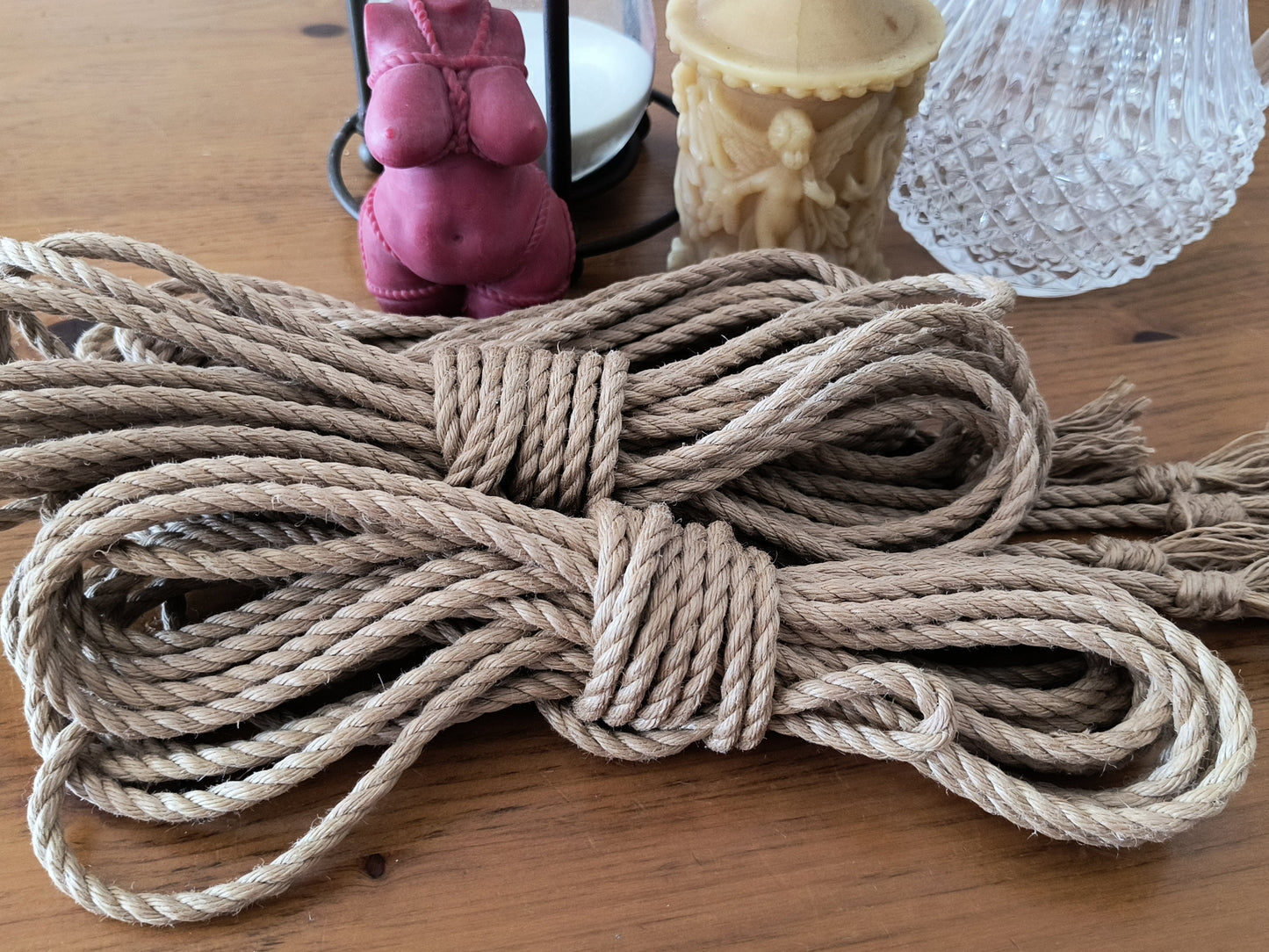 Premium Jute Bondage Rope - Knotted Ends